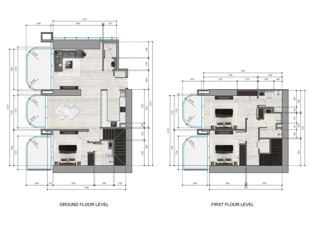 Ananda Residences 3 bed floor plan, 1,992 – 2,029 sqft