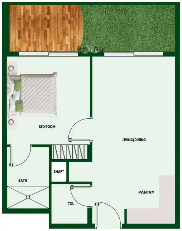 Vincitore Wellness Estate 1 bed floor plan, 654 – 766 sqft