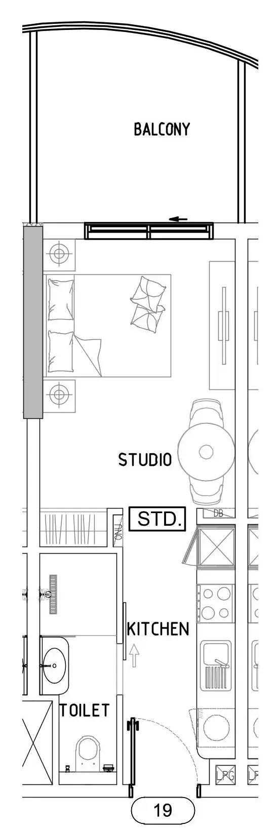 Damac Lagoons Views Phase 3 Studio floor plan, 403 – 405 sqft