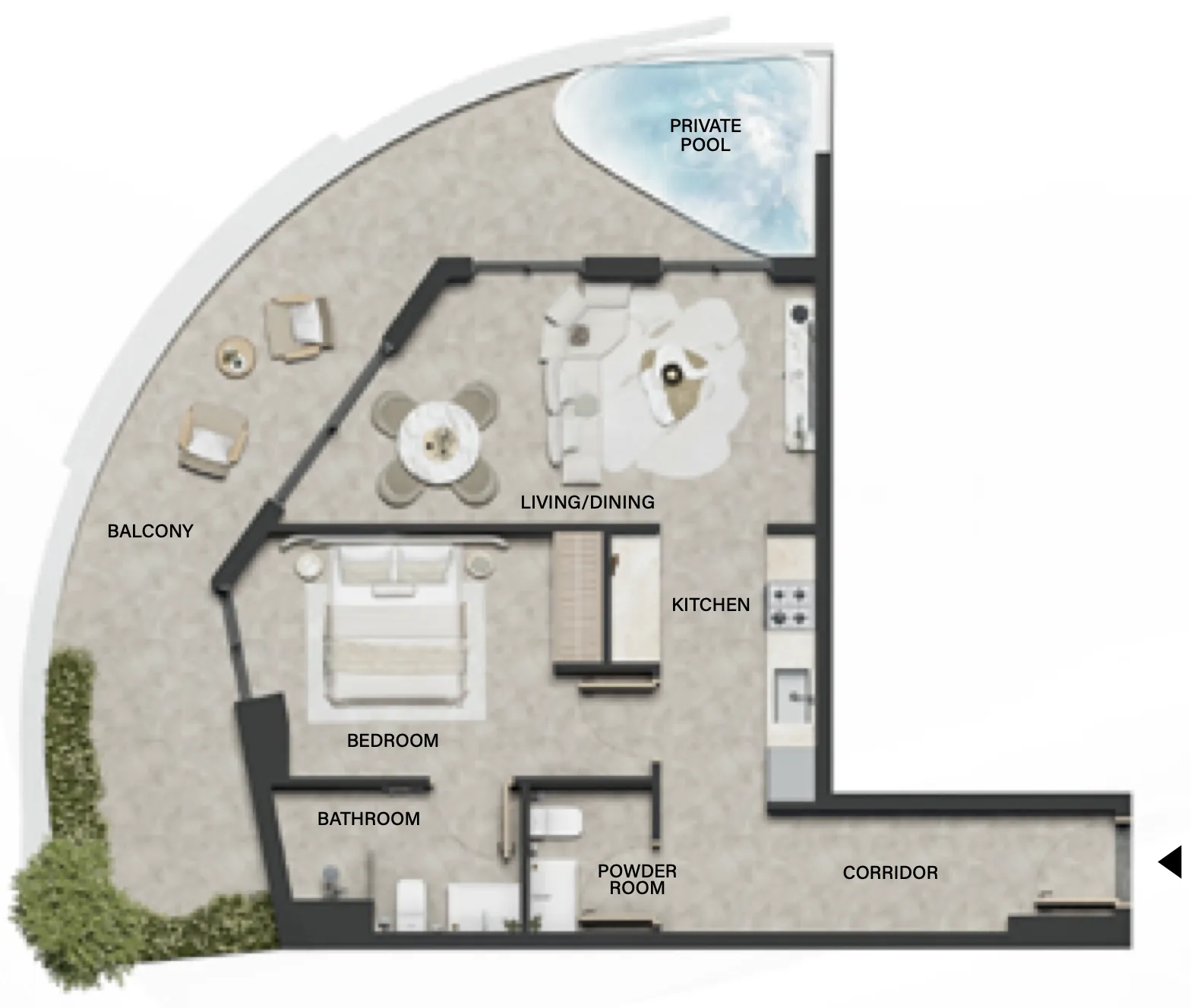 Weybridge Gardens 4 1 bed floor plan, 1,014 sqft