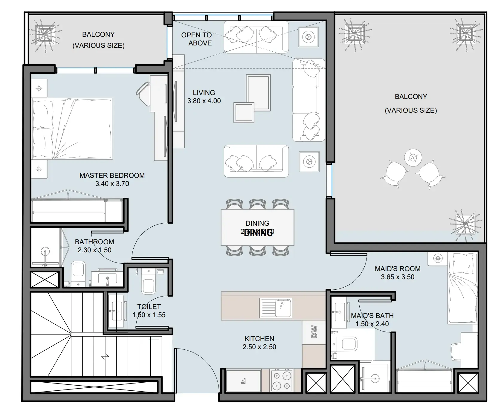 The District 4 bed floor plan, 2,645 sqft