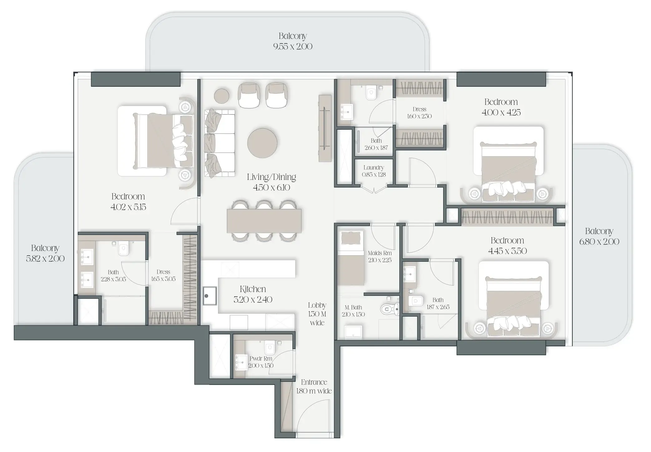 The Caden by Prescott 3 bed floor plan, 2,131 sqft