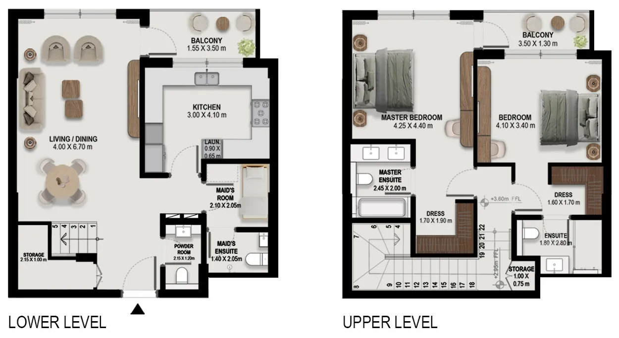 Boulevard Park at Wasl Gate 2 bed floor plan, 1,676 – 1,679 sqft
