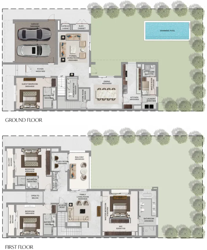 The Grove at Sobha Sanctuary 4 bed floor plan, 4,905 – 5,002 sqft