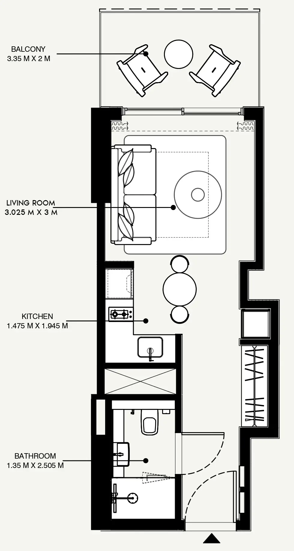 Azizi Venice Studio floor plan, 379 sqft