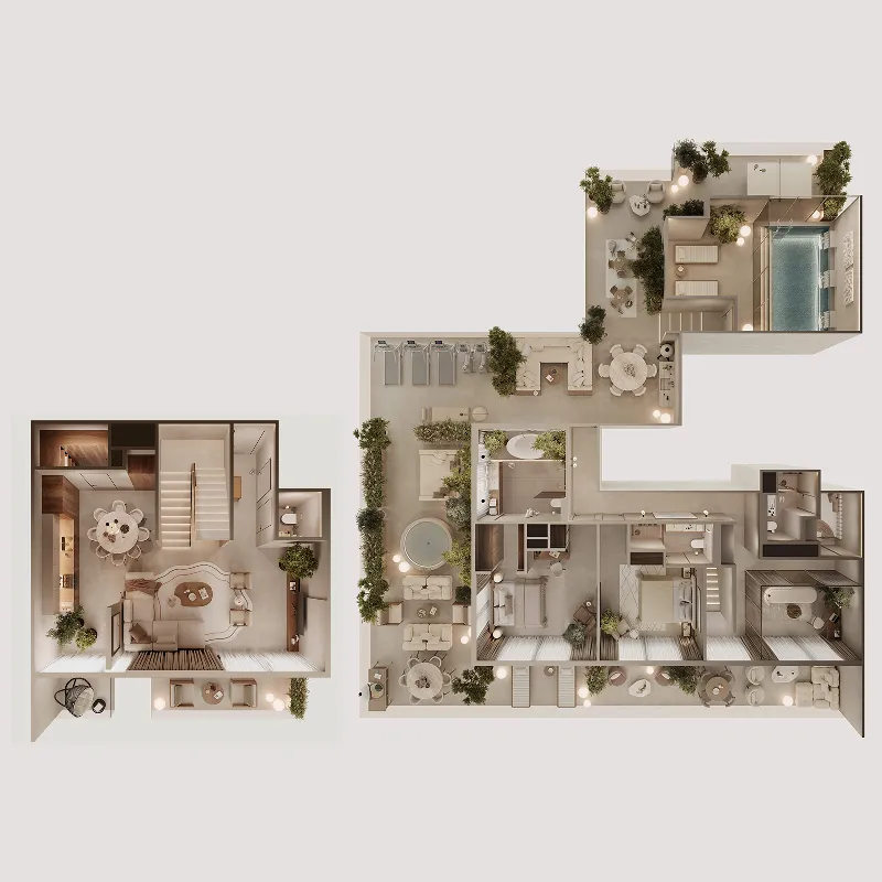Oak Yard 3 bed floor plan, 5,616 – 5,645 sqft