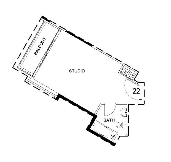 Damac Hills 2 - Hotel Edge by Rotana Studio floor plan, 434 sqft