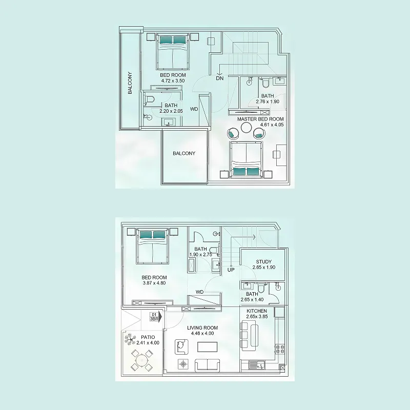 Floarea Breeze 3 bed floor plan, 1,872 sqft
