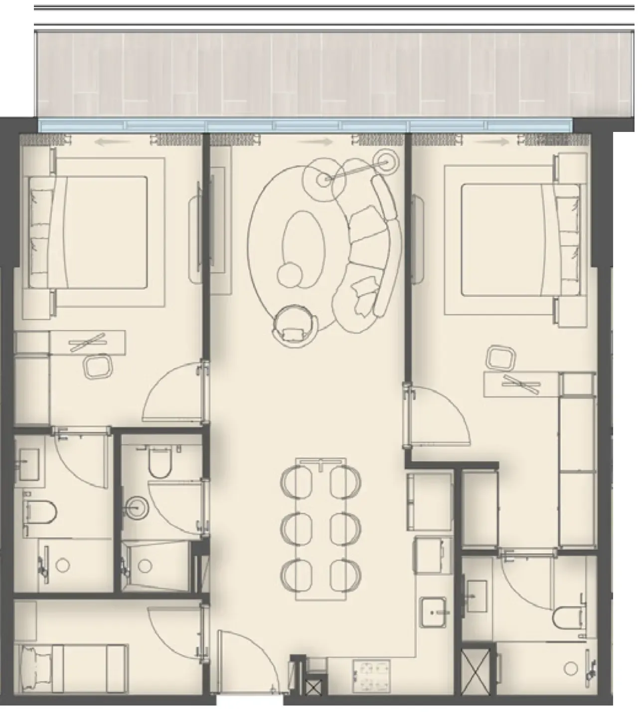 Enre Residence by Imtiaz 2 bed floor plan, 1,128 sqft