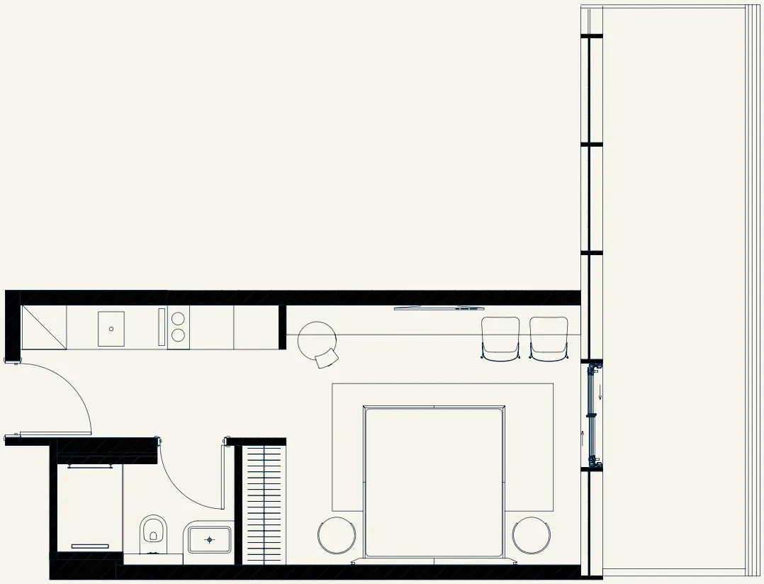 Trussardi Residences Phase Two Studio floor plan, 533 – 557 sqft
