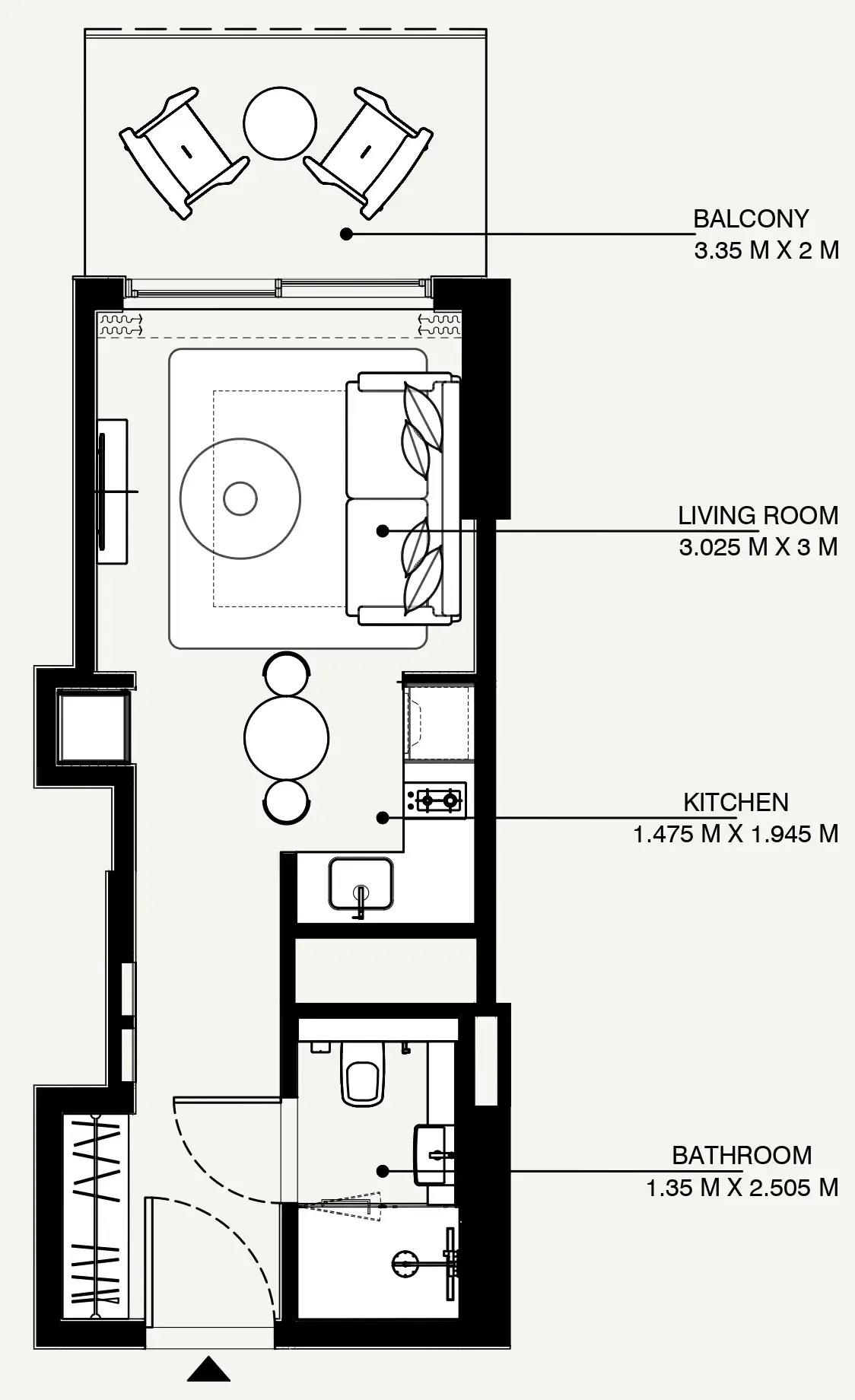 Azizi Venice Studio floor plan, 379 sqft