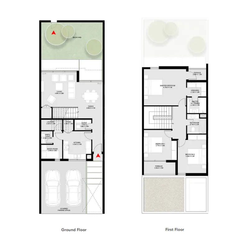 Masaar 2 Anber 3 bed floor plan, 2,155 sqft