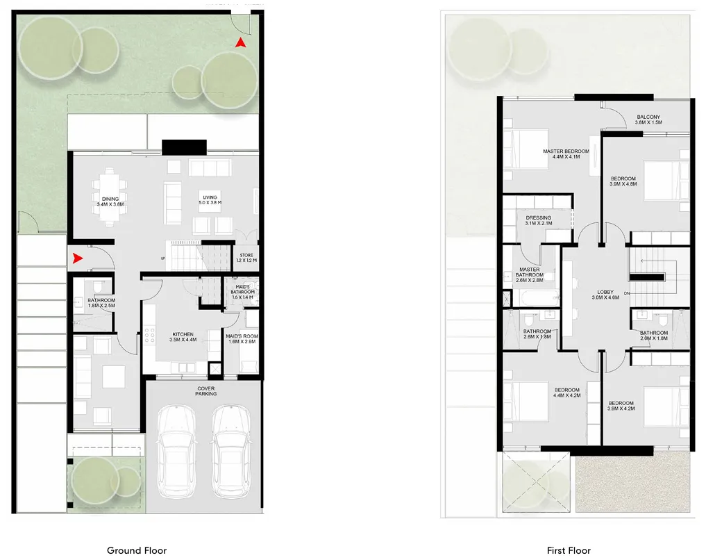 Masaar 3 Sedra 4 bed floor plan, 3,139 sqft