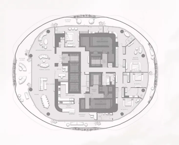 Como Residences 4 bed floor plan, 10,236 sqft