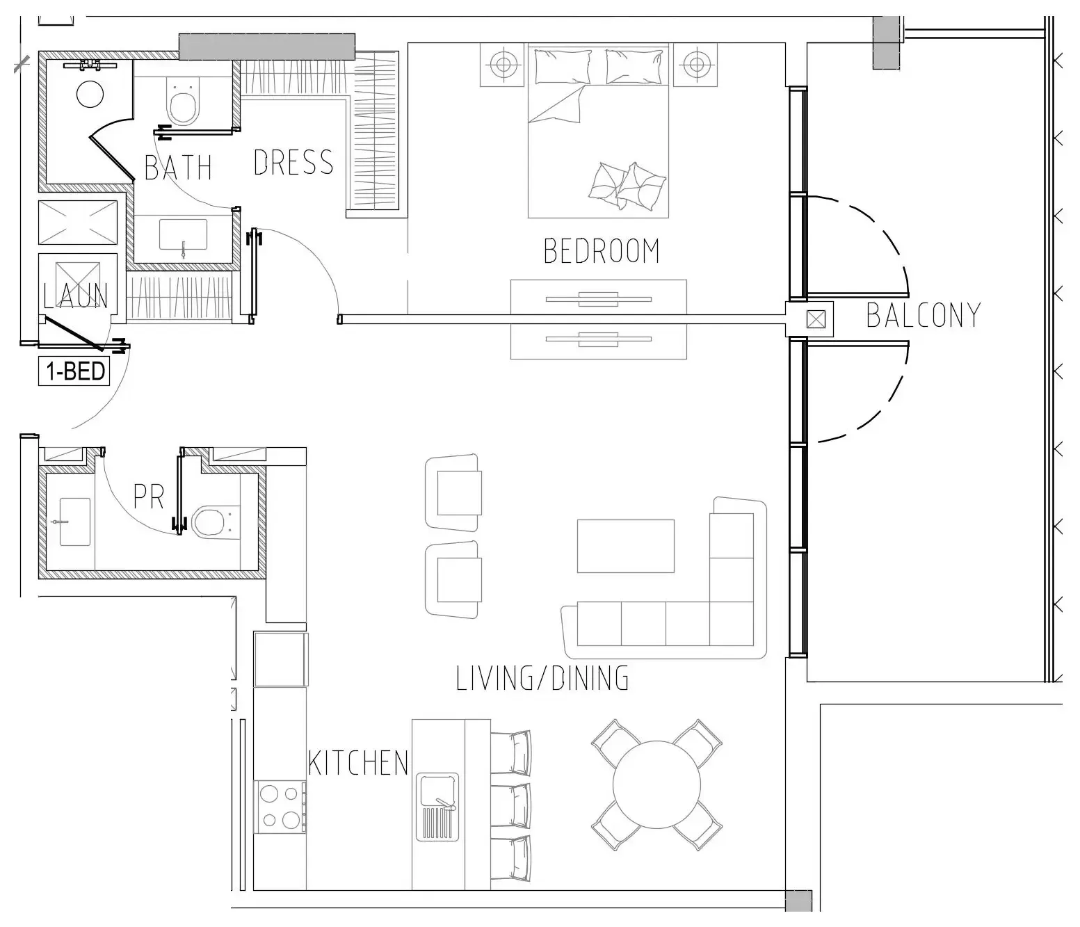 Damac Riverside Views 1 bed floor plan, 1,060 sqft