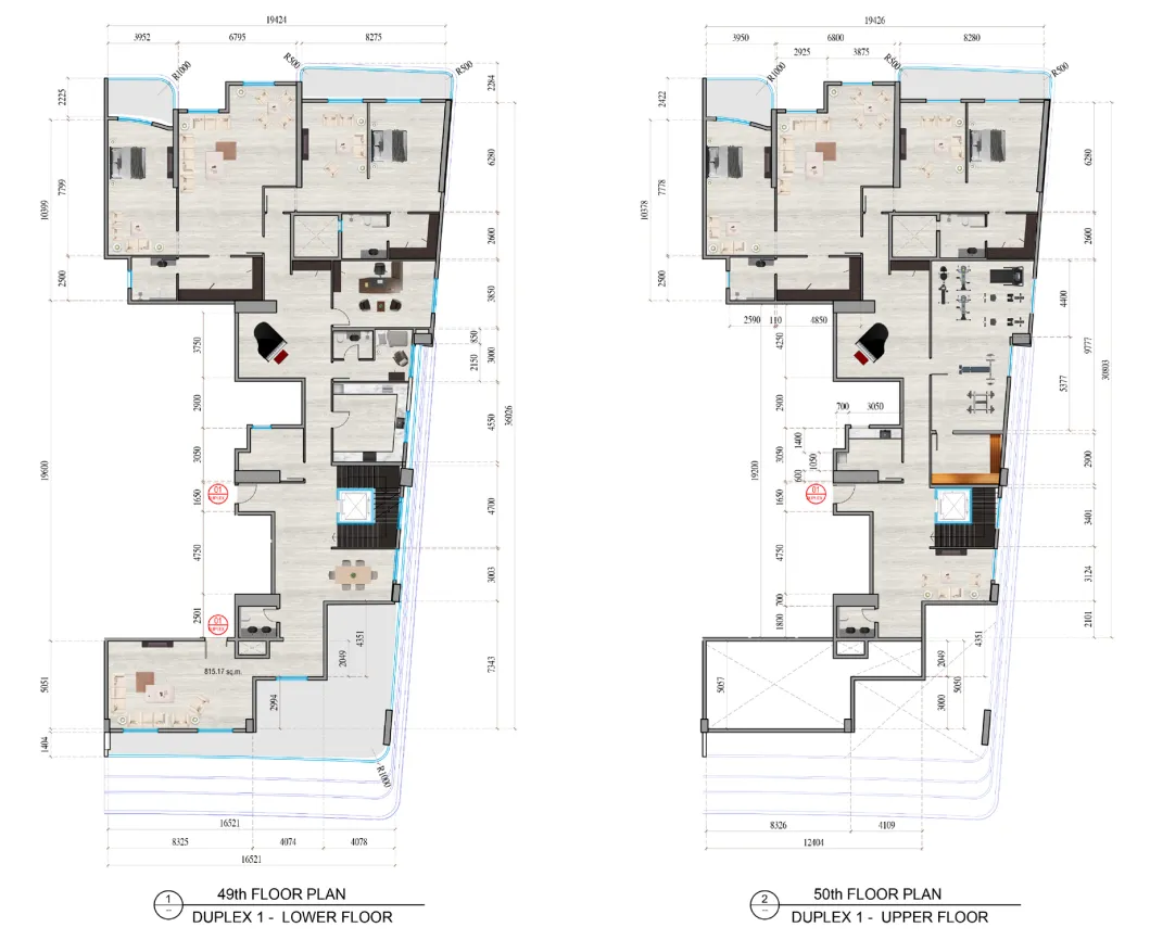 Al Ghaf Tower 4 bed floor plan, 10,173 sqft