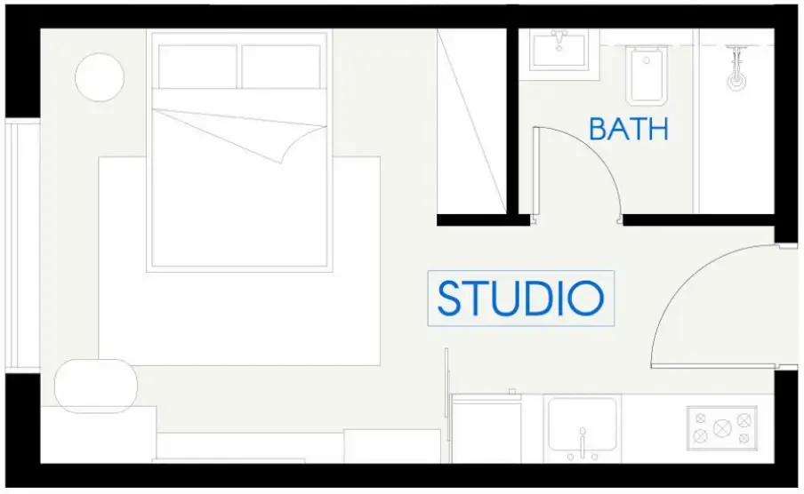 Celestara Residences Studio floor plan, 300 sqft