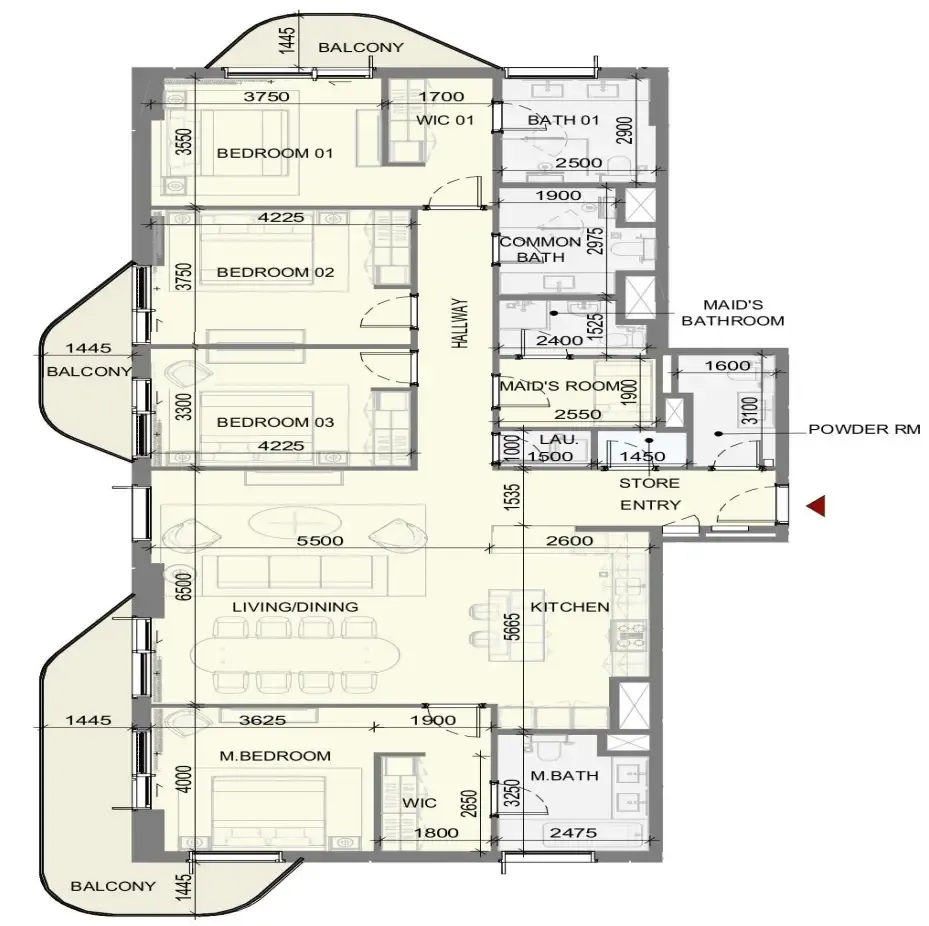 Takaya 4 bed floor plan, 2,339 sqft