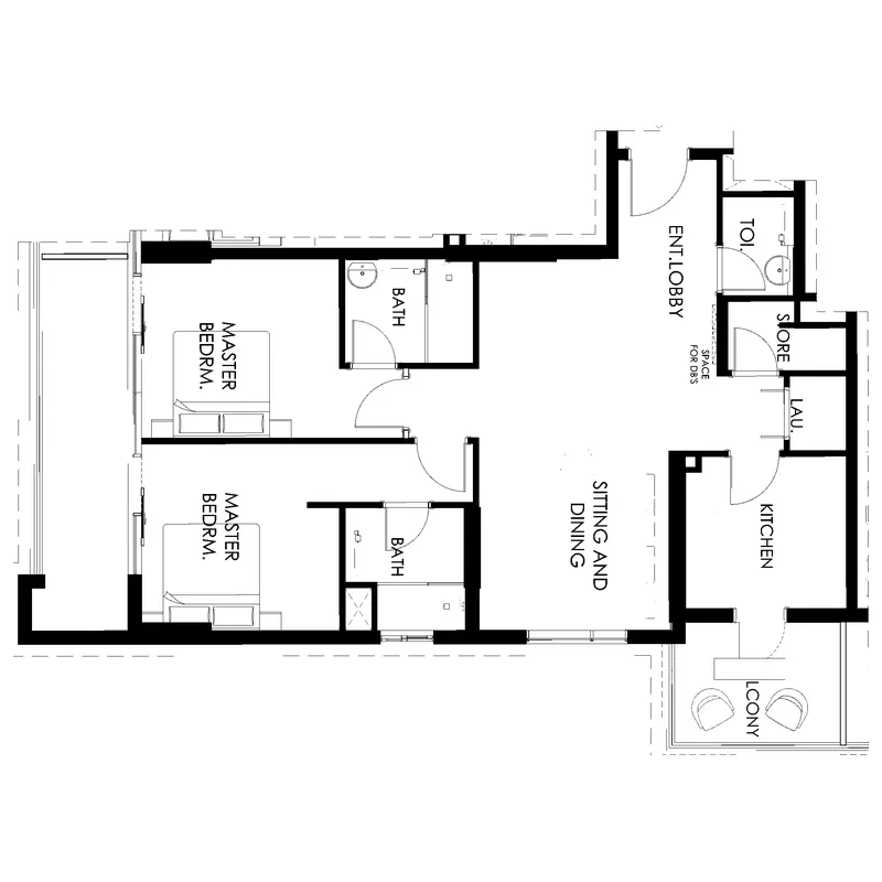 Living Legends Phase 5 2 bed floor plan, 1,726 sqft