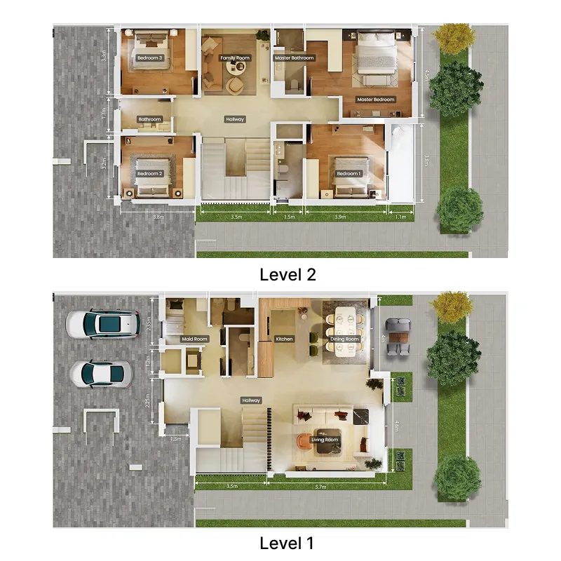 Athlon by Aldar 4 bed floor plan, 3,118 sqft
