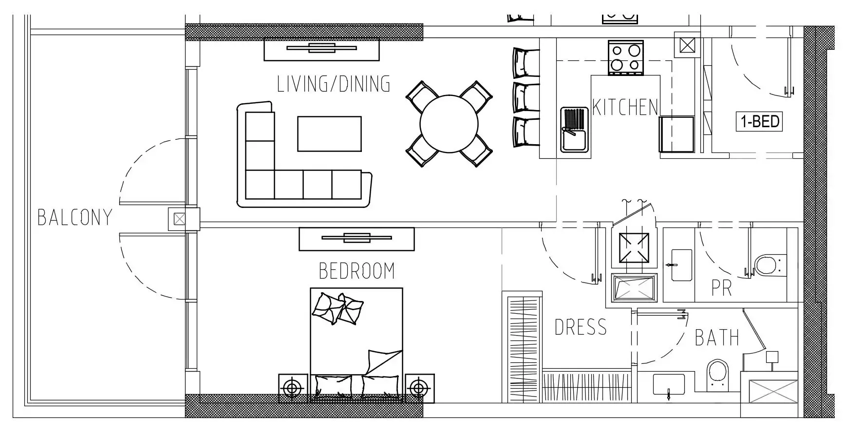 Damac Riverside Views 1 bed floor plan, 798 – 960 sqft