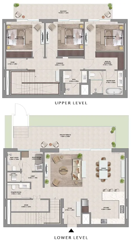 Palace Residences Hillside Towers A & B 3 bed floor plan, 2,691 sqft