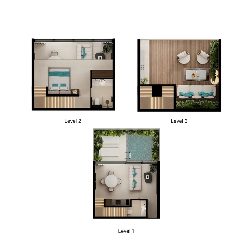 Pandawa Dream 1 bed floor plan, 1,023 sqft