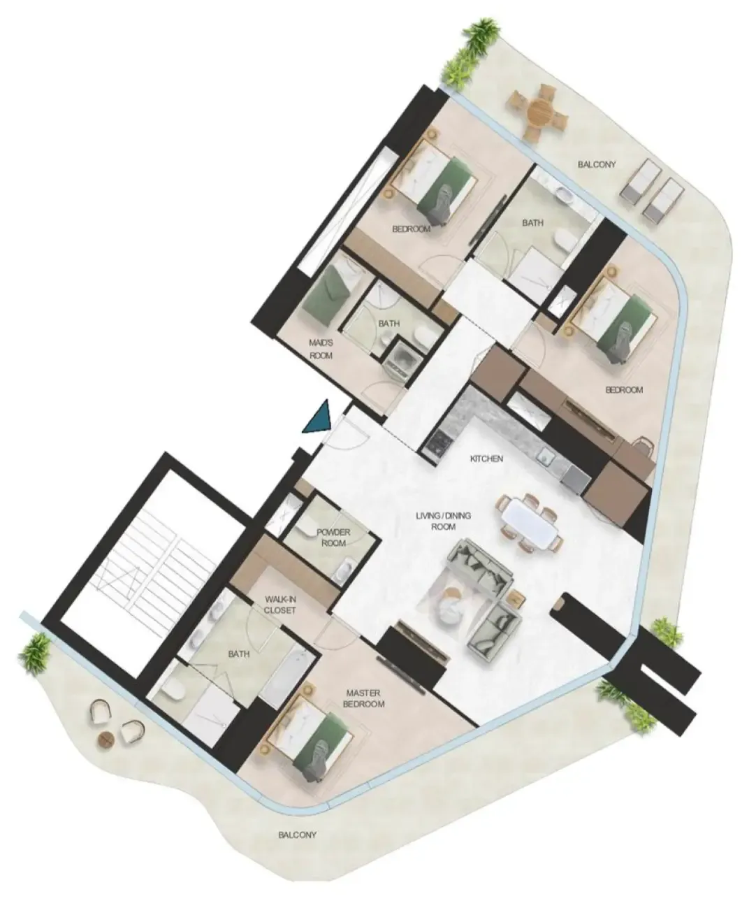 Oystra 3 bed floor plan, 2,622 sqft