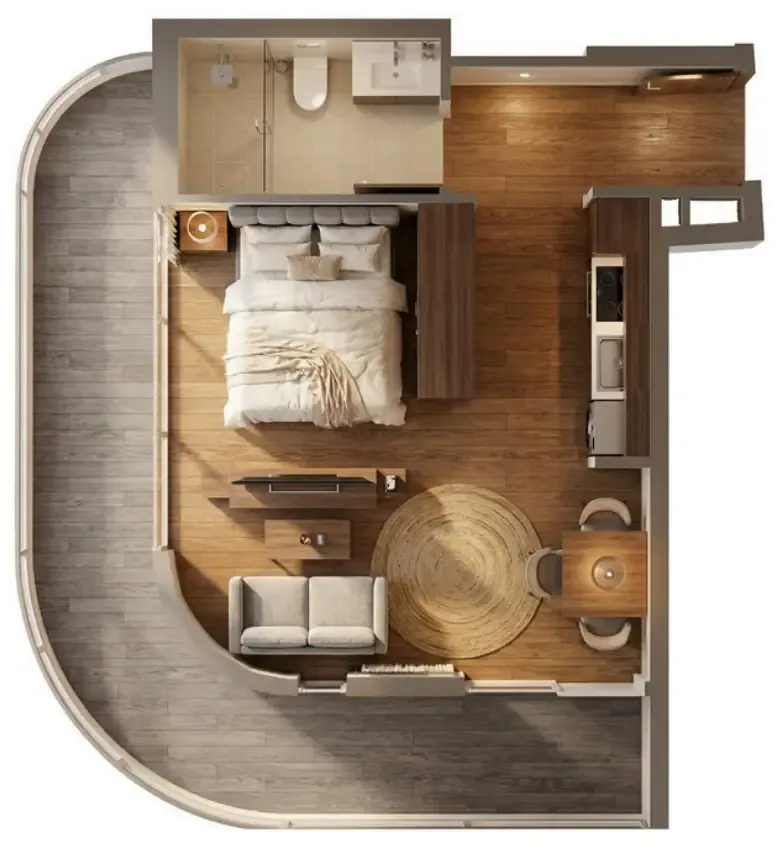 Manarina by Zenith Studio floor plan, 567 sqft