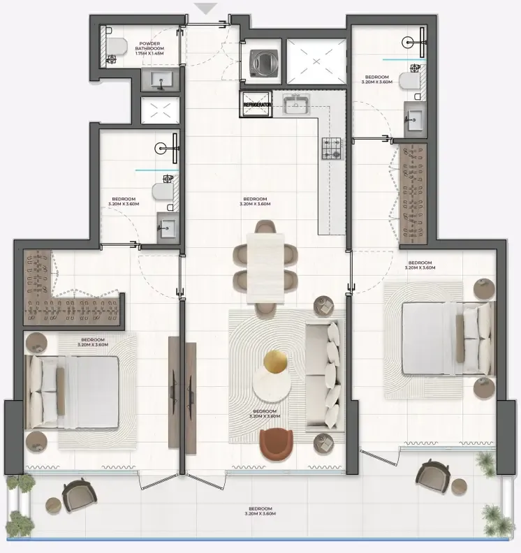 Derby Heights by AMIS 2 bed floor plan, 1,056 sqft