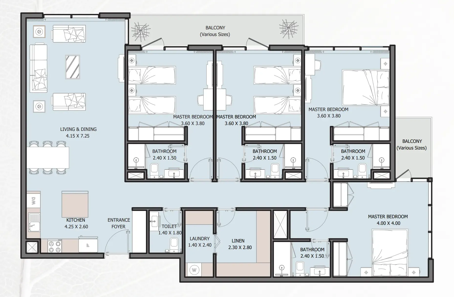 Verdana VI 4 bed floor plan, 1,827 sqft