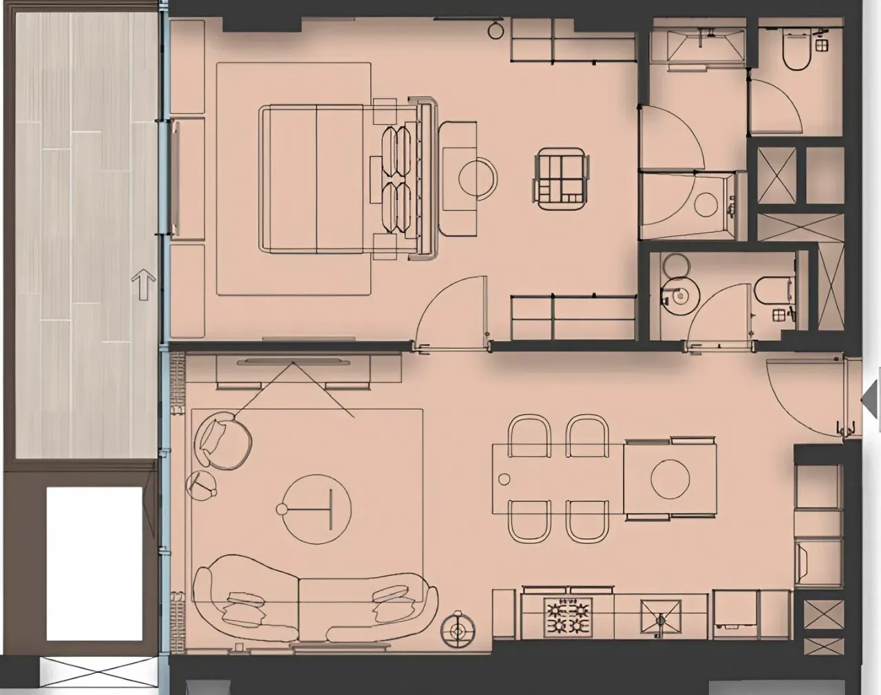 Sea Cliff by Imtiaz 1 bed floor plan, 928 sqft