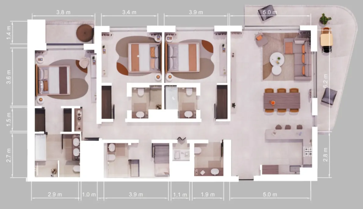 Verdes by Haven 3 bed floor plan, 1,779 – 2,614 sqft