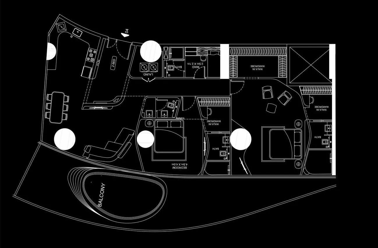 Bugatti Residences by Binghatti 2 bed floor plan, 2,646 sqft