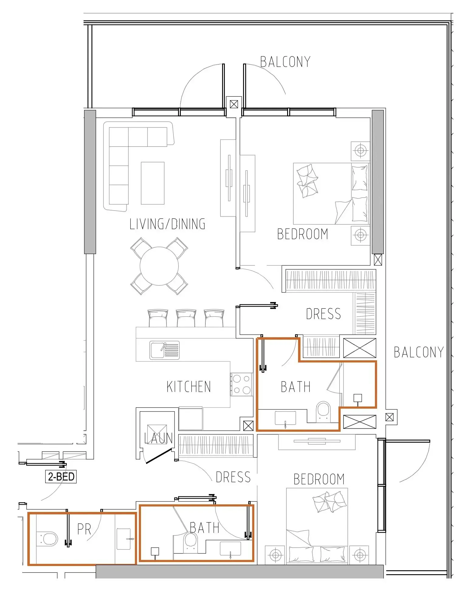 Damac Riverside Views 2 bed floor plan, 1,481 sqft