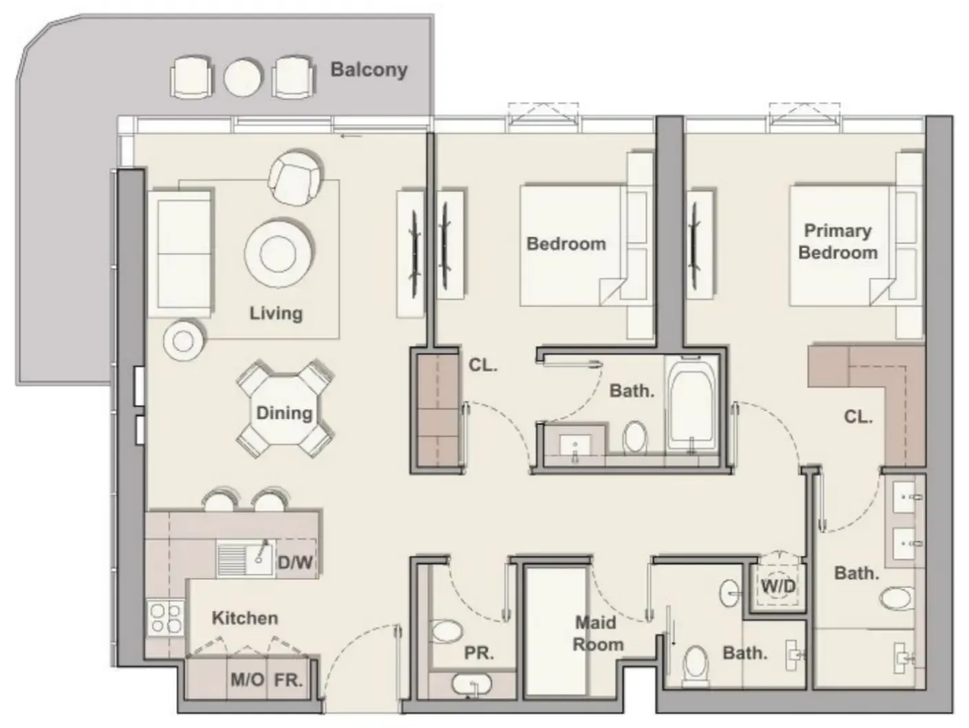 Soto Grande 2 bed floor plan, 1,302 sqft