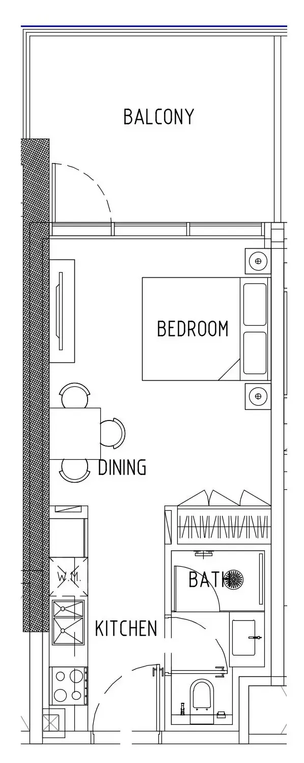 Damac District Studio floor plan, 437 sqft