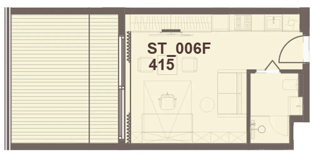 J-Haus Residence Studio floor plan, 495 sqft
