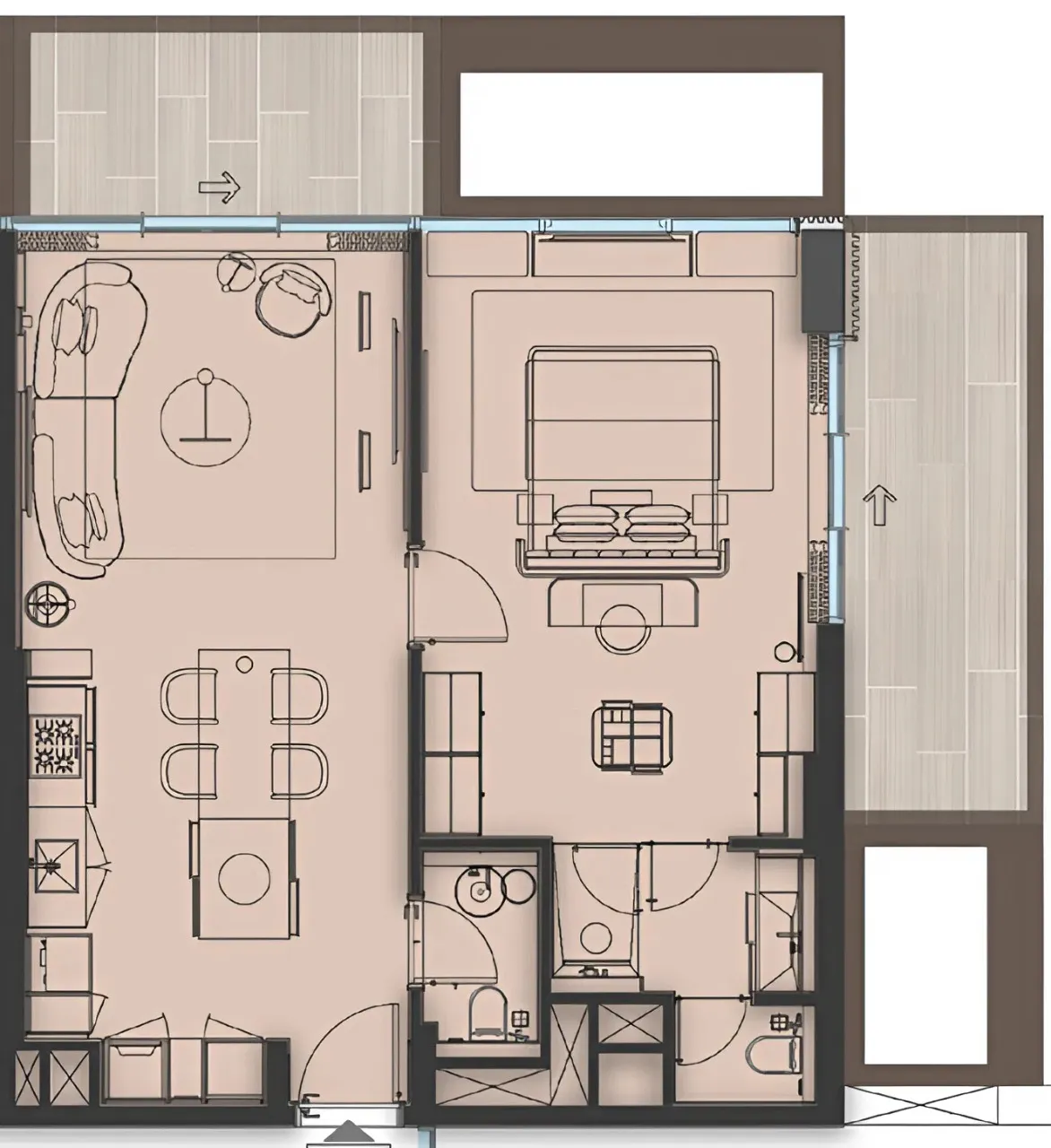 Sea Cliff by Imtiaz 1 bed floor plan, 991 sqft