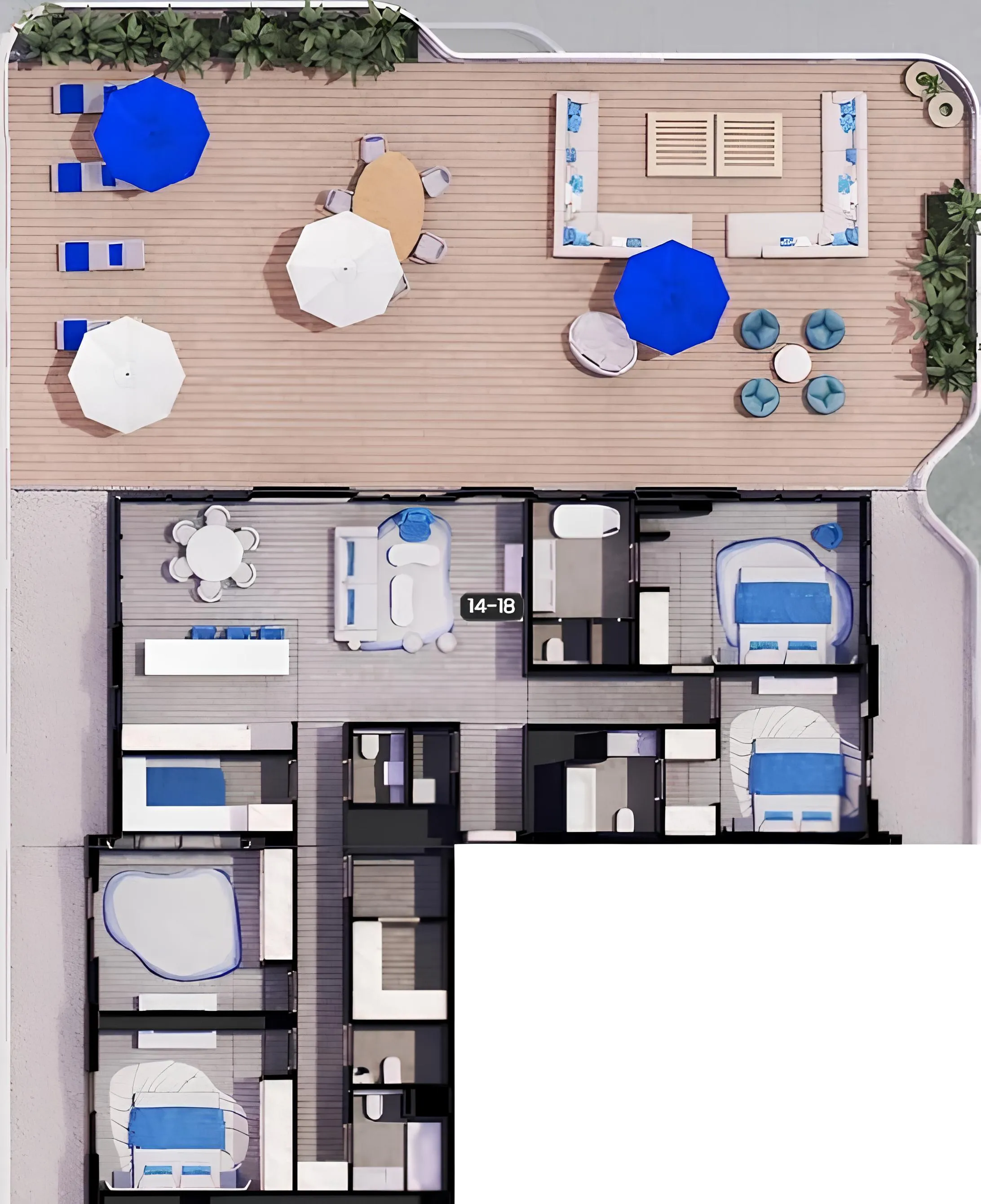 Nikki Beach Residences 4 bed floor plan, 5,466 sqft