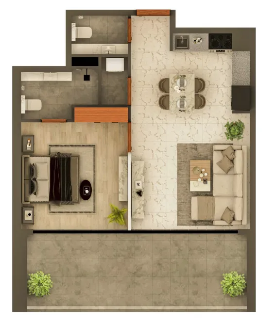 Views VII by Golden Woods 1 bed floor plan, 781 sqft