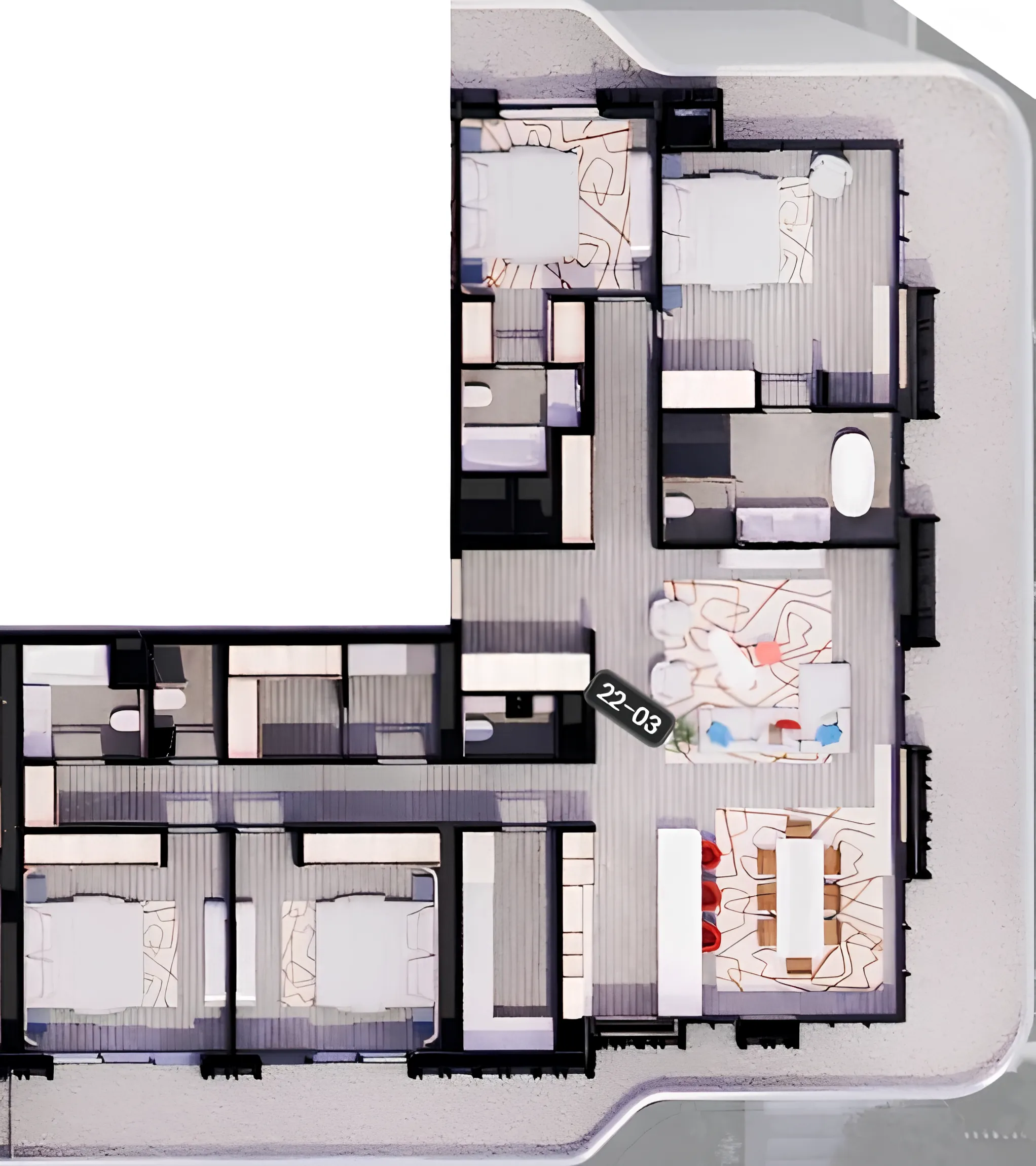 Rosso Bay Residences 4 bed floor plan, 3,329 sqft