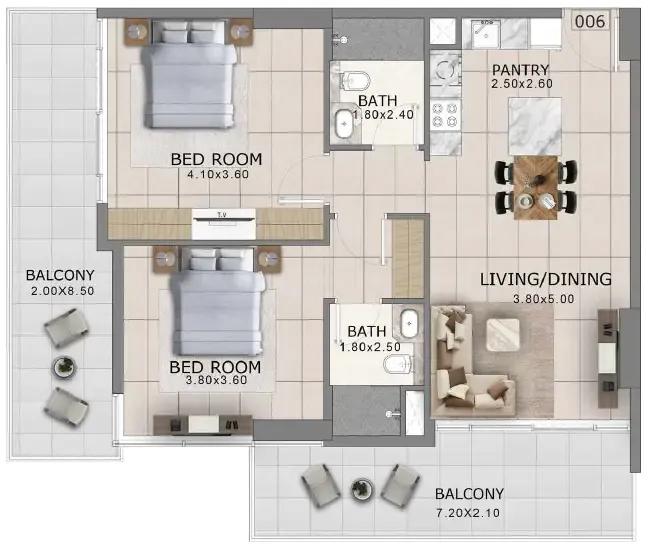 Arlington Park 2 2 bed floor plan, 1,172 sqft