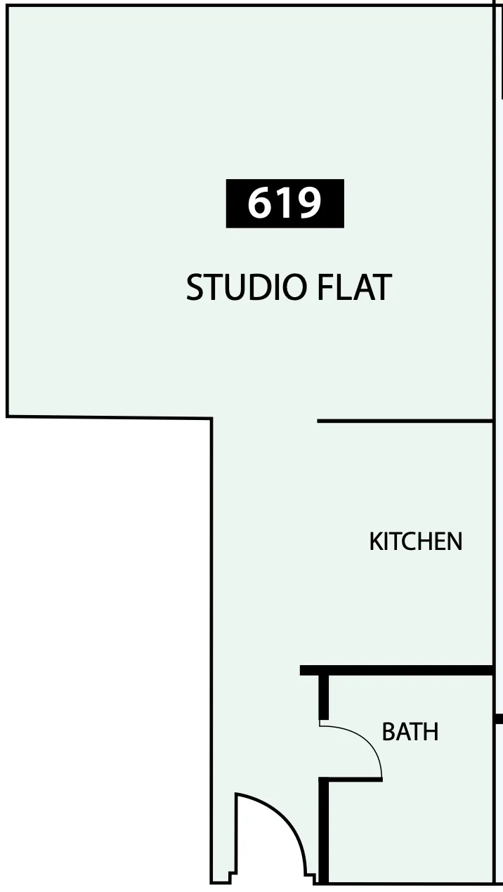 Paradise View 1 Studio floor plan, 479 sqft