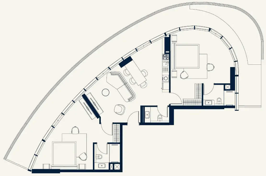 Trussardi Residences Phase Two 2 bed floor plan, 1,903 sqft