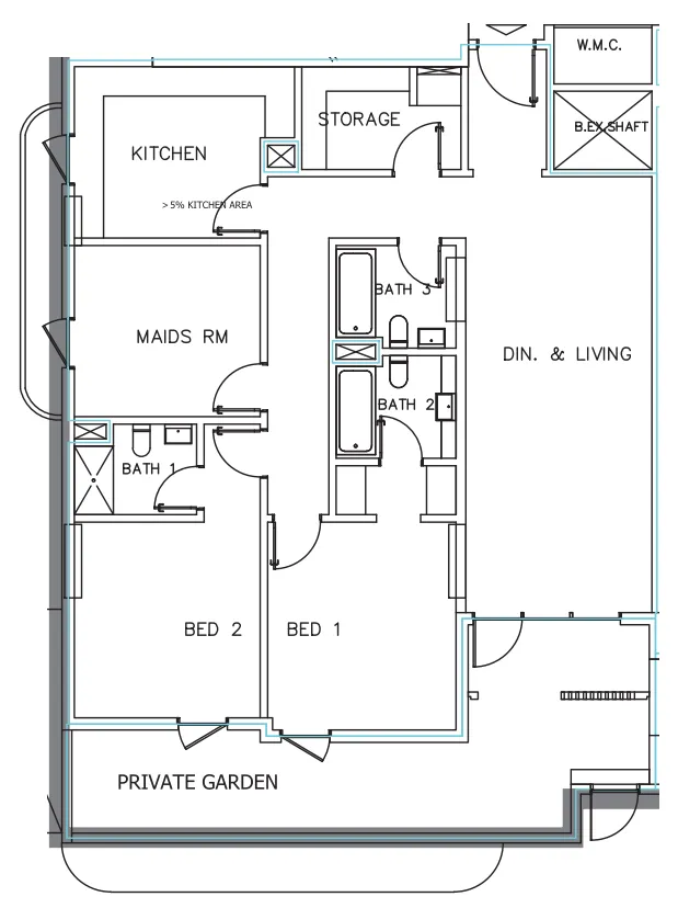 Janayen Avenue 2 bed floor plan, 1,979 sqft