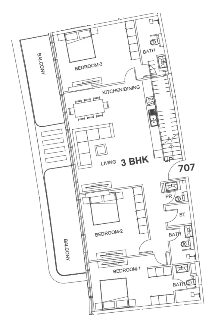 Villa Del Garda 3 bed floor plan, 4,162 sqft
