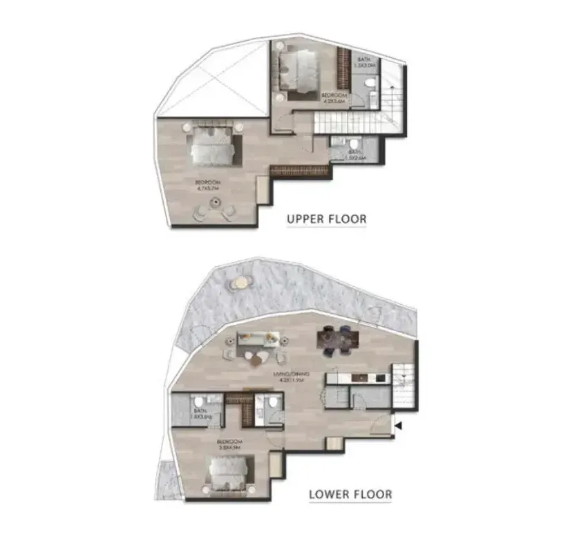 The Beach House 3 bed floor plan, 2,316 sqft