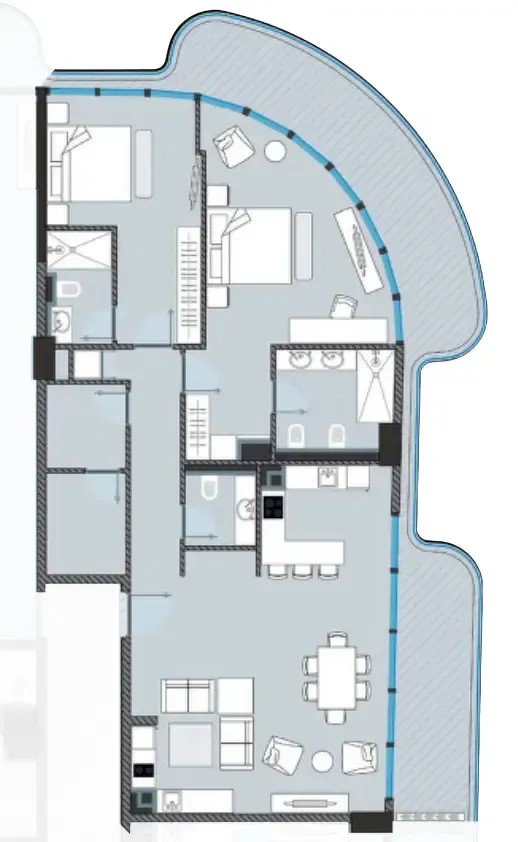 NEXT Coral 2 bed floor plan, 1,619 sqft
