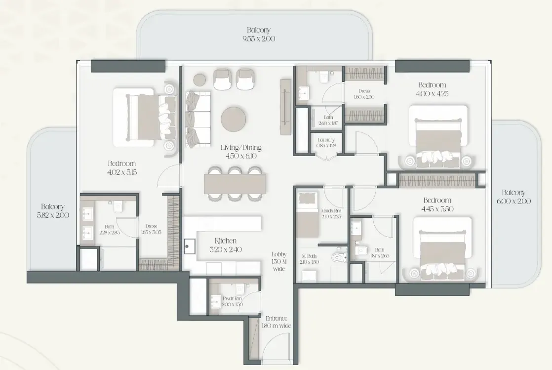 The Caden by Prescott 3 bed floor plan, 2,110 sqft